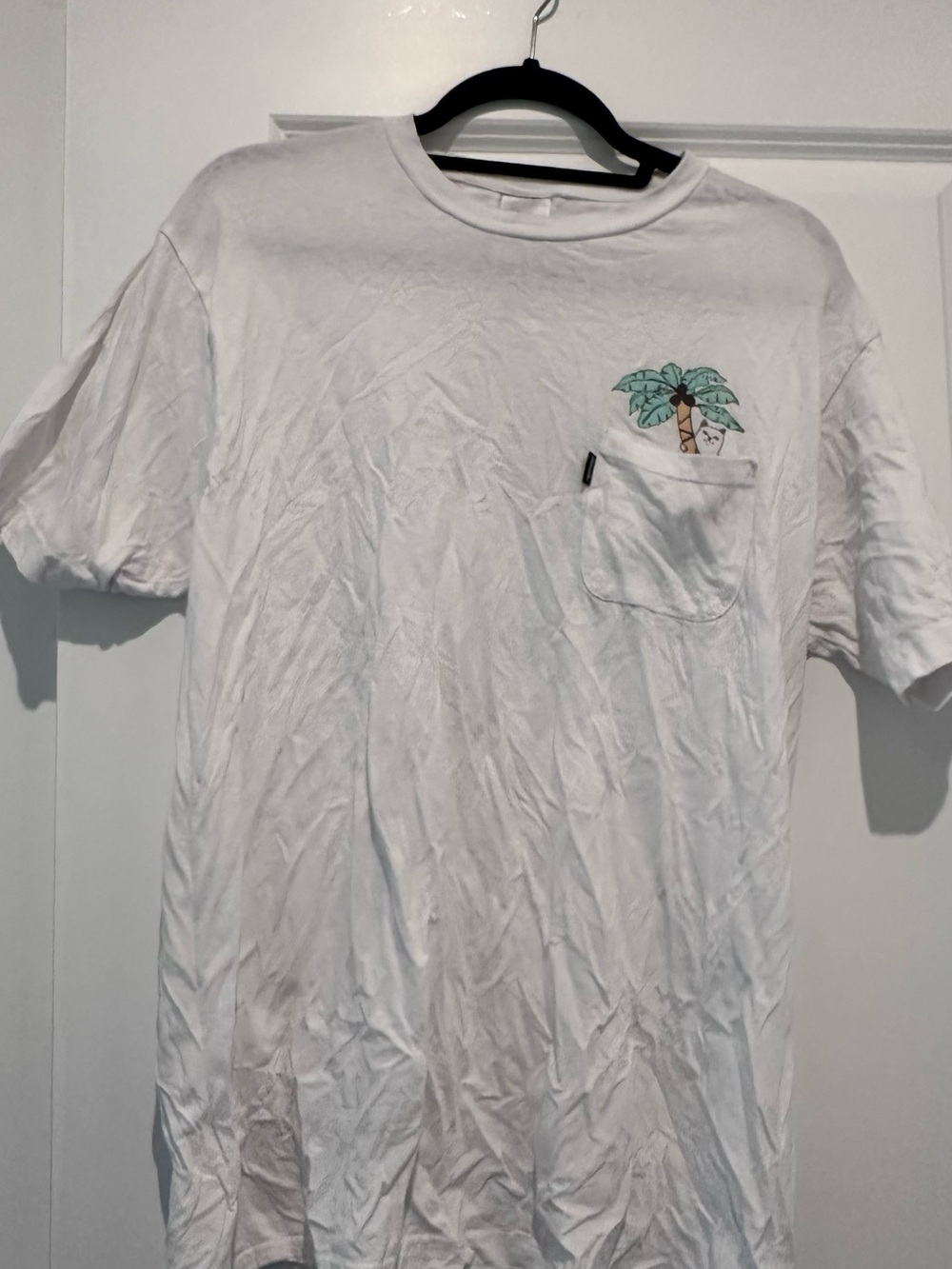 RipnDip White Men’s Cat Pocket T-Shirt